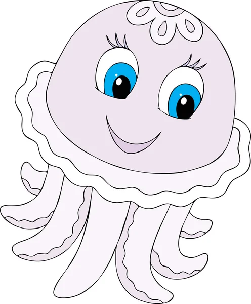 Funny Jellyfish — Stock Vector