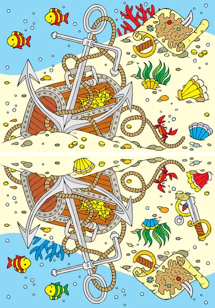 Ancla y cofre del tesoro — Archivo Imágenes Vectoriales