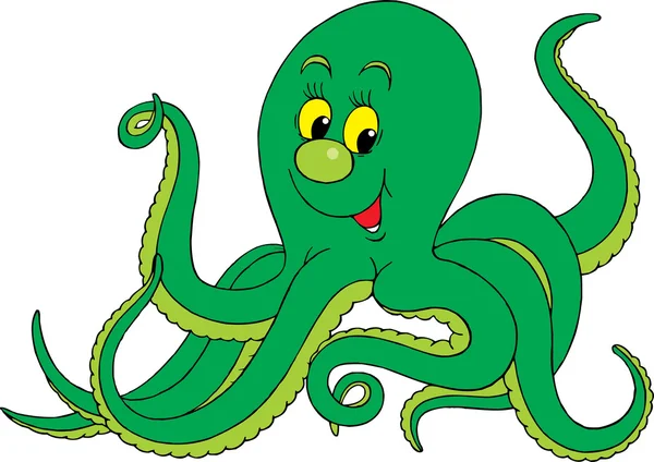 Pulpo verde — Vector de stock