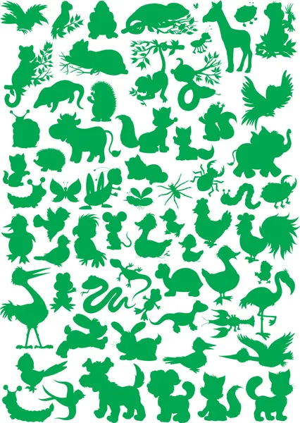 Animal silhouettes — Stock Illustration Animal silhouettes Royalty Free Stock Vectors