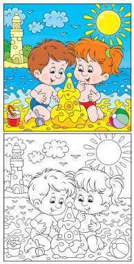 kinderen op een strand