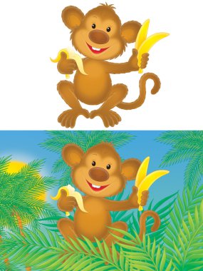 Funny monkey clipart