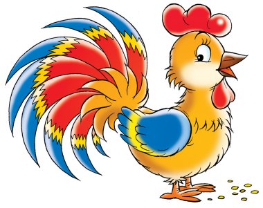 Brown rooster clipart