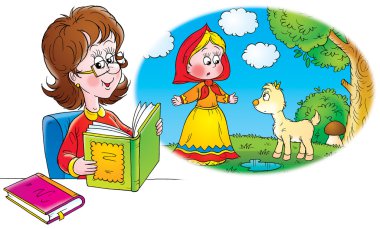 Kitap okuyan bir kadın.