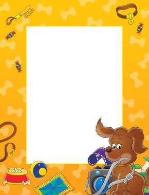 Puppy photo frame clipart