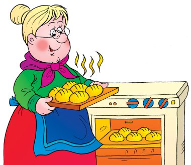 bir fırından yeni çıkmış sıcak alarak tatlı sarışın granny rulo