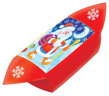 Kırmızı katlanabilir Noel Baba hediye kutusu