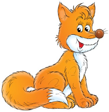 friendly orange fox clipart