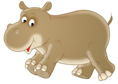 Brown baby hippopotamus clipart