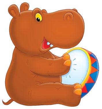 yetenekli kahverengi bebek hippo