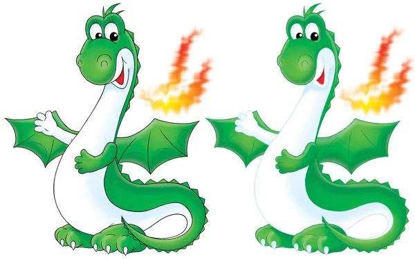 Green fire breathing dragon — Stock Photo, Image