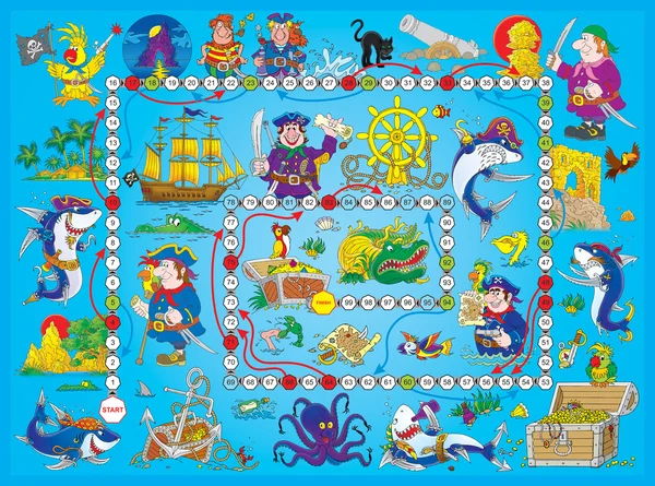 Gioco da tavolo pirata blu . — Foto Stock