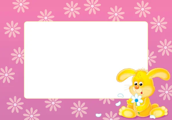 Frame with a yellow bunny — Stock Photo, Image