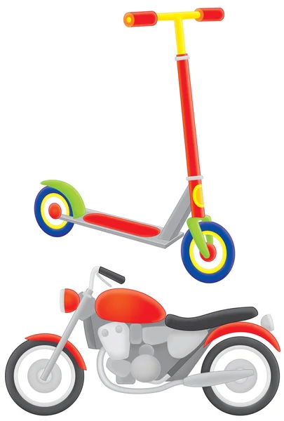 Scooter e motocicleta — Fotografia de Stock