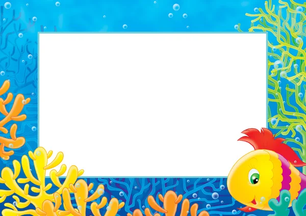 框架的五颜六色的珊瑚和咸水的鱼. — 图库照片