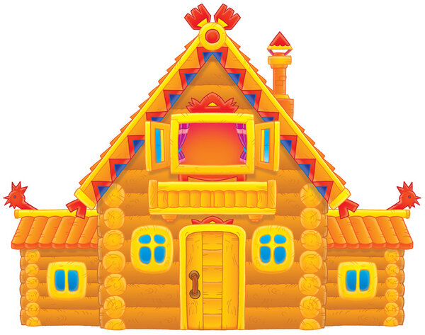 Бревенчатый дом со сводчатой крышей
