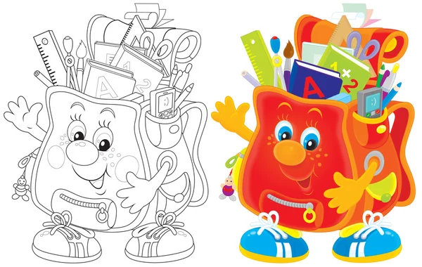 sırt çantalarını sallayarak