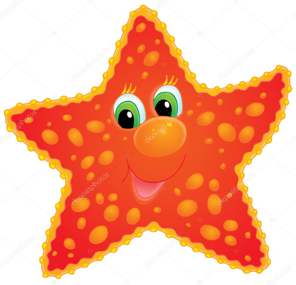 Red starfish with orange spots