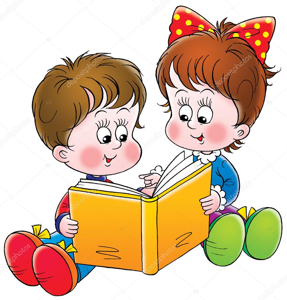Kids reading book