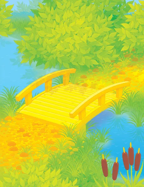 Мост через ручей — стоковое фото