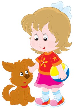 kız ve köpek yavrusu
