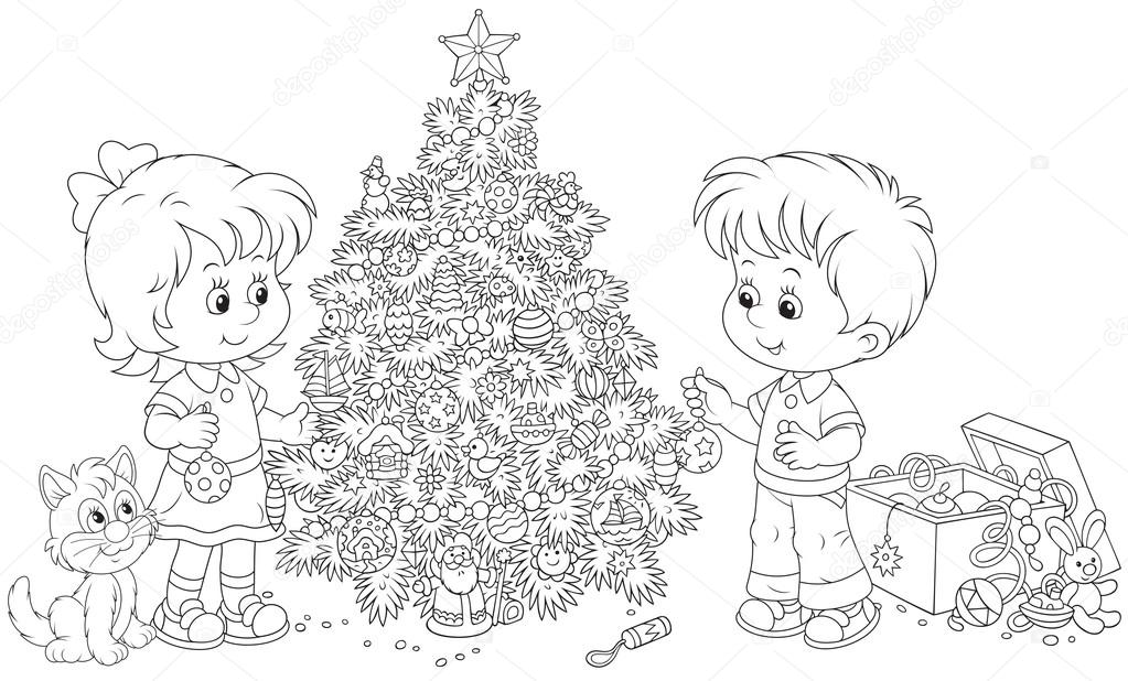 Black People Decorating For Christmas children decorating a christmas tree — stock vector © alexbannykh Black People Decorating For Christmas children decorating a christmas tree — stock vector © alexbannykh