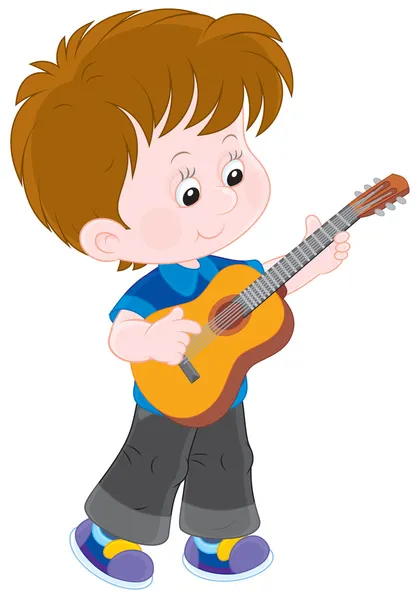 Маленький гитарист — стоковый вектор