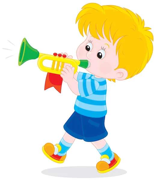 Little trumpeter — Stock Vector