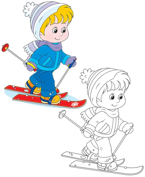 Child skiing — Stock Vector