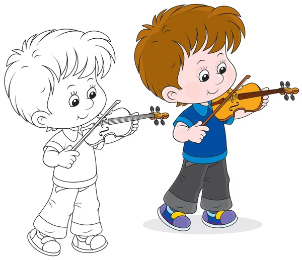 Pequeño violinista — Vector de stock