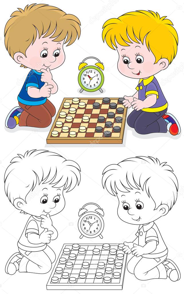 Playing Checkers Cliparts, Stock Vector and Royalty Free Playing
