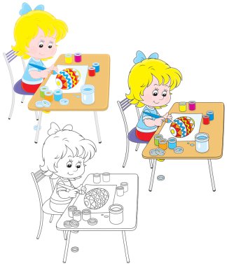 Kız bir Paskalya yumurta berabere