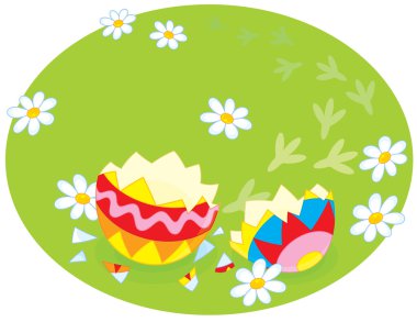 Traces of an Easter chick clipart