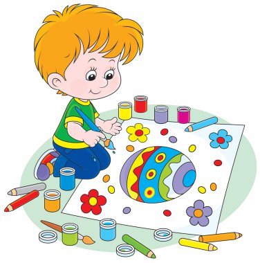 Çocuk bir Paskalya yumurta berabere