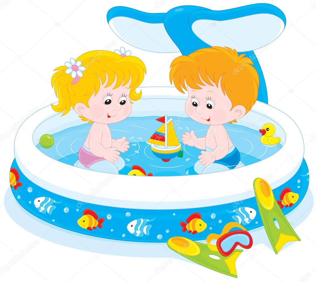 Children in a kids pool