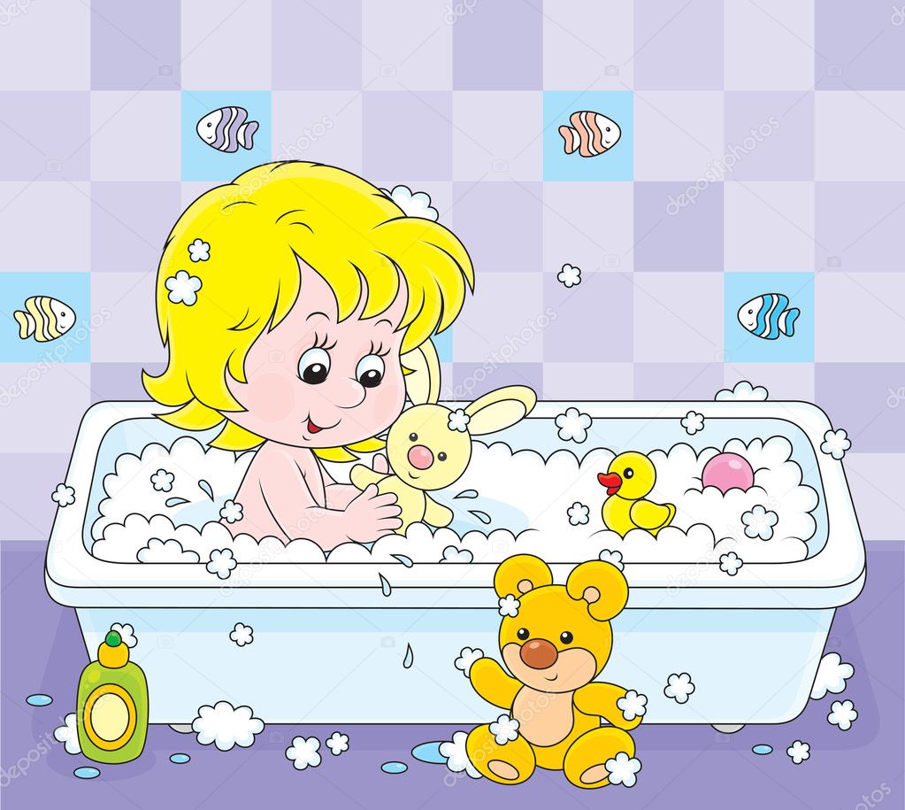 Girl bathing
