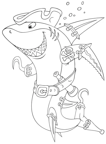 Shark pirate — Stockový vektor