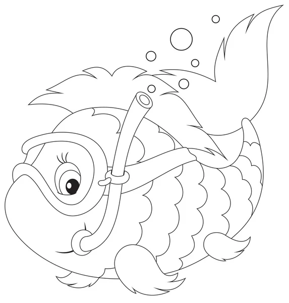 Plongeur de poisson — Image vectorielle
