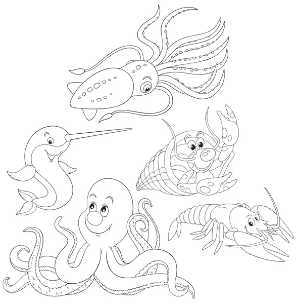 Sea animals — Stock Illustration Sea animals Stock Vector