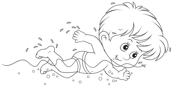 Çocuk Yüzücü — Stok Vektör