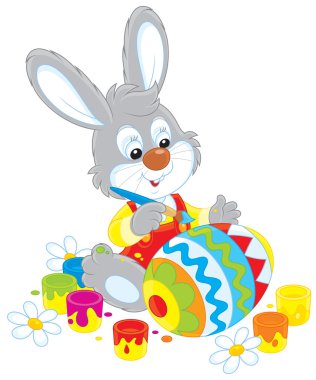 bunny Paskalya yumurta boyalar
