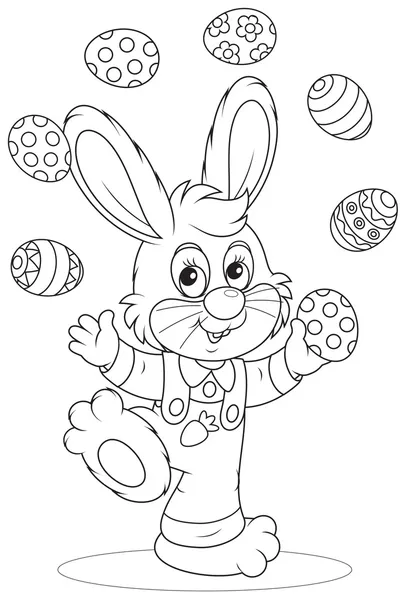 Easter Bunny juggler — Stock Vector