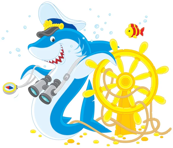 Shark captain — Stock Vector