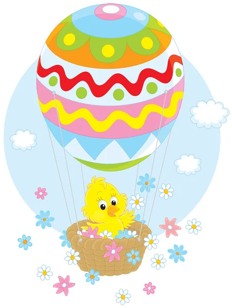 Wielkanoc chick w balon — Wektor stockowy