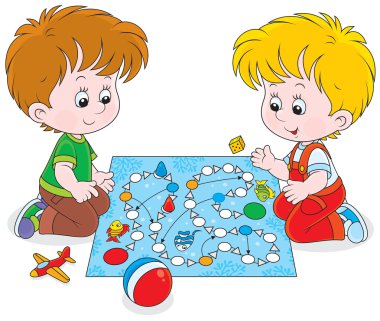 boardgame ile oynayan çocuklar