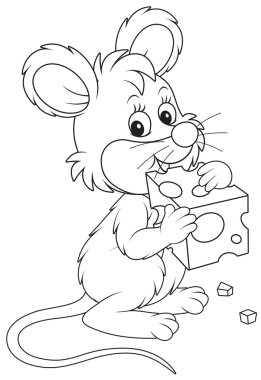 Mouse with cheese clipart