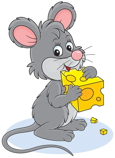 マウスとチーズ — ストックベクタ