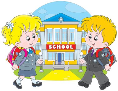 öğrenciler okula gidiyor
