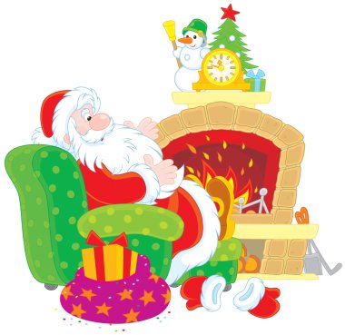 Noel Baba ile bir şömine