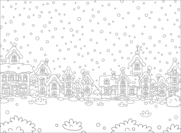 Christmas Background Pretty Houses Small Toy Town Cold Snowy Winter Royalty Free Stock Illustrations